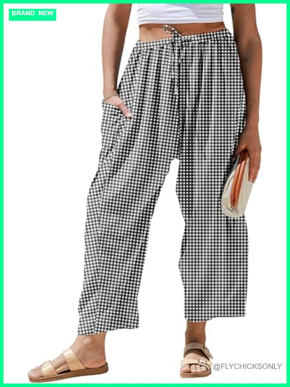 Linen Wide Leg Striped Palazzo Pants with Pockets